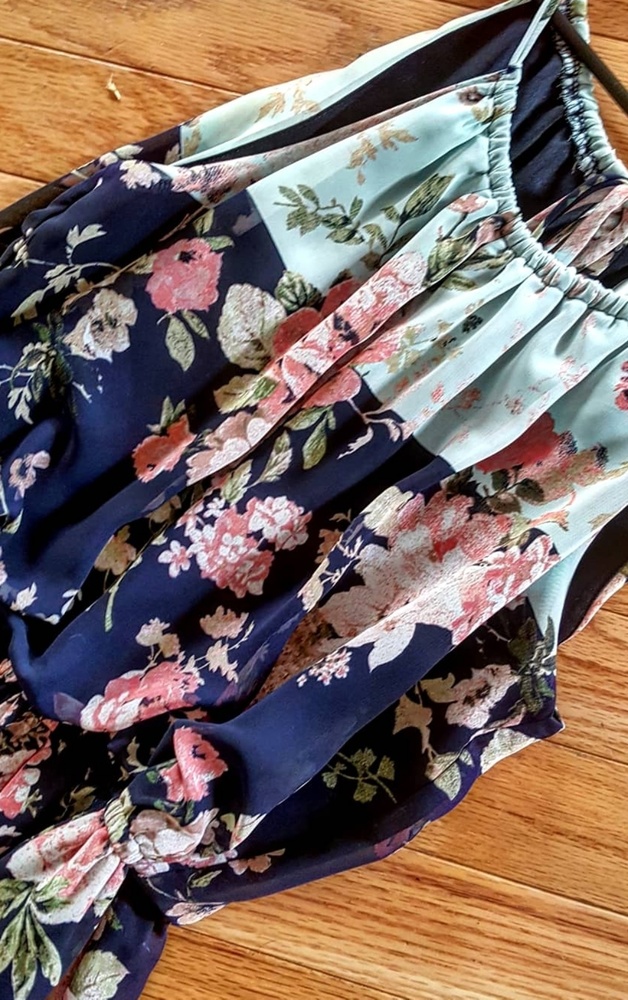 Floral Polyester Maxi Dress